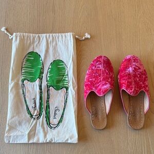 Sabah Azalea Pink crushed velvet Baba Shoes - mules, slides